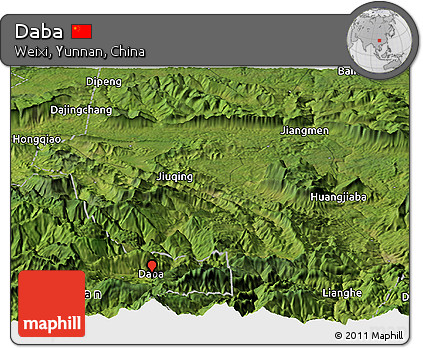 Satellite Panoramic Map of Daba