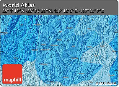 Political Map of the Area around 28° 18' 5" N, 107° 10' 30" E