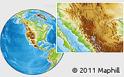 Physical Location Map of the area around 28° 18' 5" N, 107° 1' 30" W