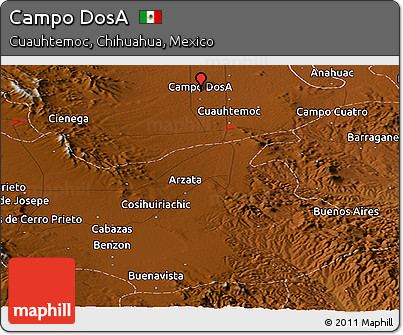 Physical Panoramic Map of Campo DosA