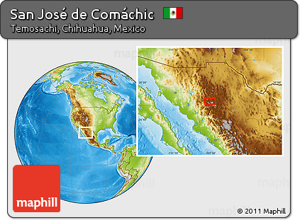 Physical Location Map of San José De Comáchic