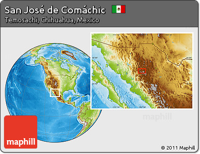 Physical Location Map of San José De Comáchic