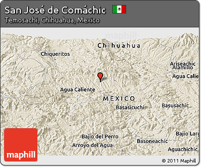 Shaded Relief Panoramic Map of San José De Comáchic