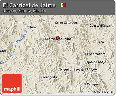 Shaded Relief 3D Map of El Carrizal De Jaime