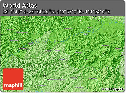 Political Map of the Area around 28° 18' 5" N, 111° 25' 30" E
