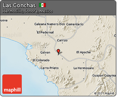 Shaded Relief 3D Map of Las Conchas