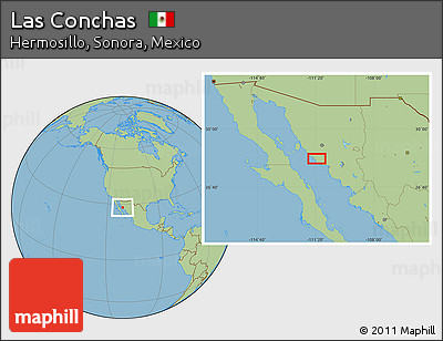 Savanna Style Location Map of Las Conchas
