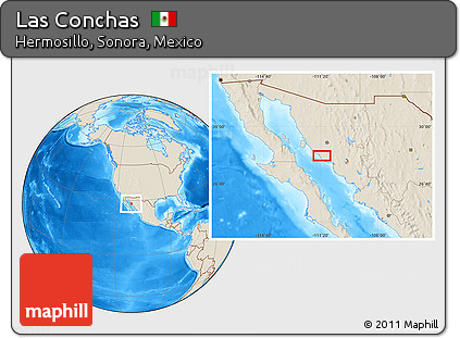 Shaded Relief Location Map of Las Conchas
