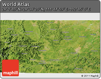 Satellite 3D Map of the Area around 28° 18' 5" N, 112° 16' 30" E