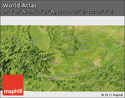 Satellite 3D Map of the Area around 28° 18' 5" N, 112° 16' 30" E