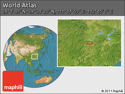 Satellite Location Map of the Area around 28° 18' 5" N, 112° 16' 30" E