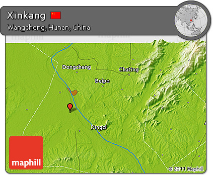 Physical 3D Map of Xinkang