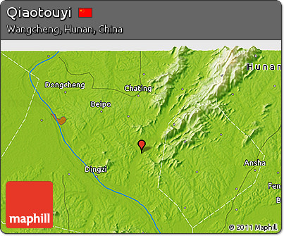 Physical 3D Map of Qiaotouyi