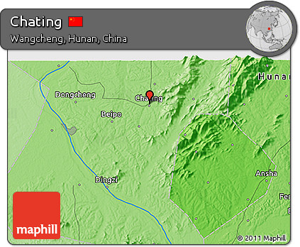 Political 3D Map of Chating