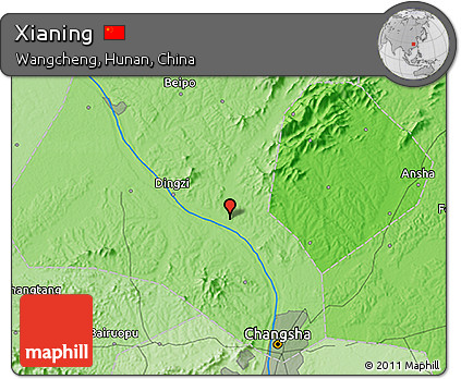Political 3D Map of Xianing