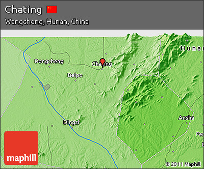 Political 3D Map of Chating