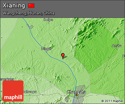 Political 3D Map of Xianing