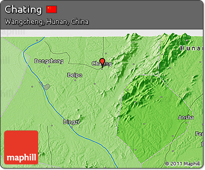 Political 3D Map of Chating