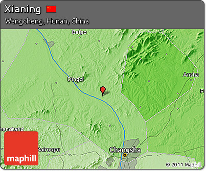 Political 3D Map of Xianing
