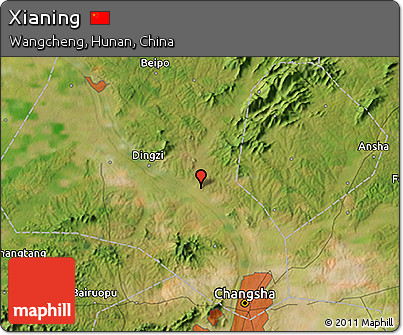 Satellite 3D Map of Xianing