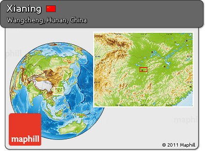 Physical Location Map of Xianing