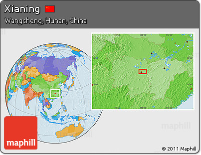Political Location Map of Xianing