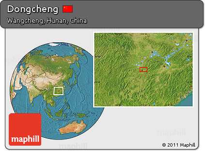 Satellite Location Map of Dongcheng