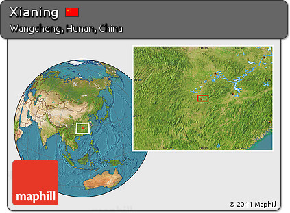 Satellite Location Map of Xianing