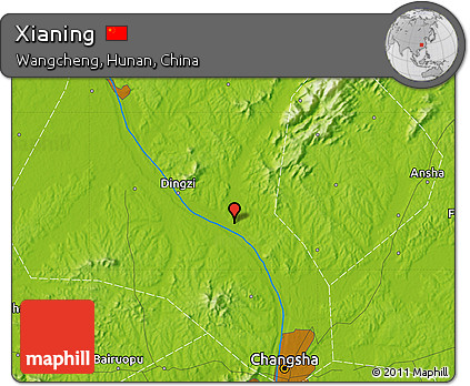 Physical Map of Xianing
