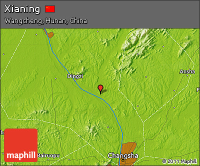 Physical Map of Xianing