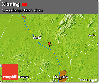 Physical Map of Xianing
