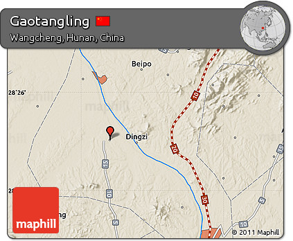Shaded Relief Map of Gaotangling