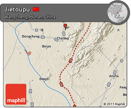 Shaded Relief Map of Jietoupu