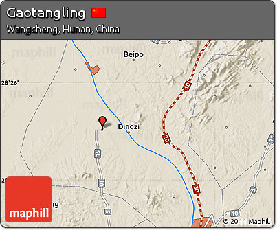 Shaded Relief Map of Gaotangling