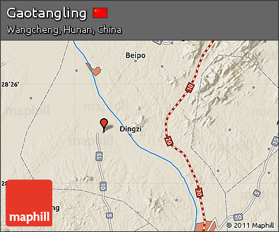 Shaded Relief Map of Gaotangling
