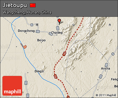 Shaded Relief Map of Jietoupu