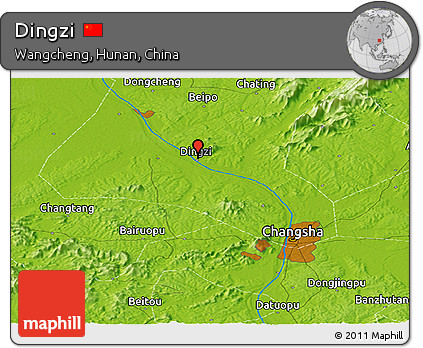 Physical Panoramic Map of Dingzi