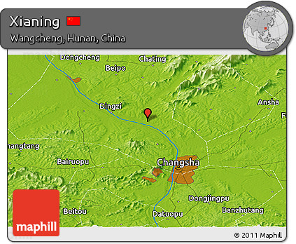Physical Panoramic Map of Xianing