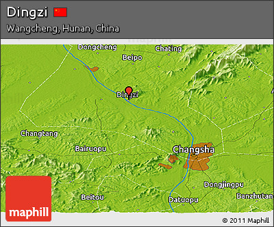 Physical Panoramic Map of Dingzi