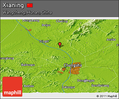 Physical Panoramic Map of Xianing
