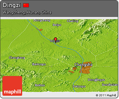 Physical Panoramic Map of Dingzi