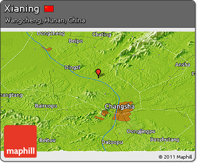 Physical Panoramic Map of Xianing
