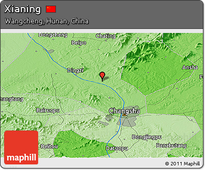 Political Panoramic Map of Xianing
