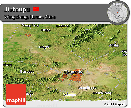 Satellite Panoramic Map of Jietoupu