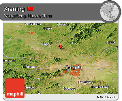 Satellite Panoramic Map of Xianing