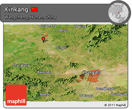 Satellite Panoramic Map of Xinkang