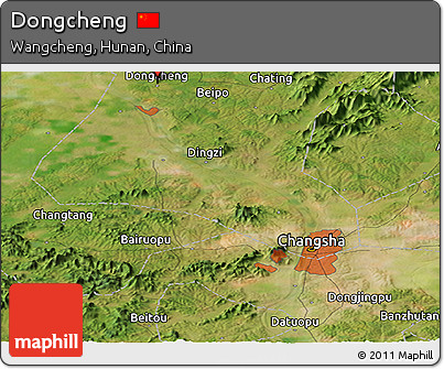 Satellite Panoramic Map of Dongcheng