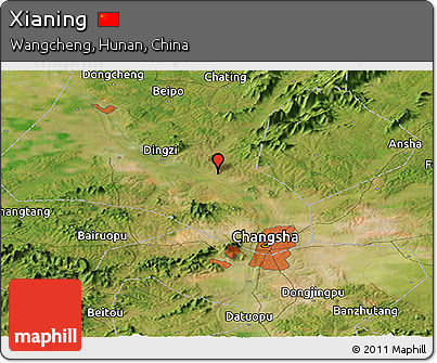 Satellite Panoramic Map of Xianing