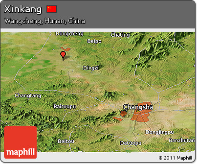 Satellite Panoramic Map of Xinkang