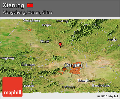 Satellite Panoramic Map of Xianing